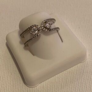 Silver over Stainless Steel Ring VVS CZ Gemstone